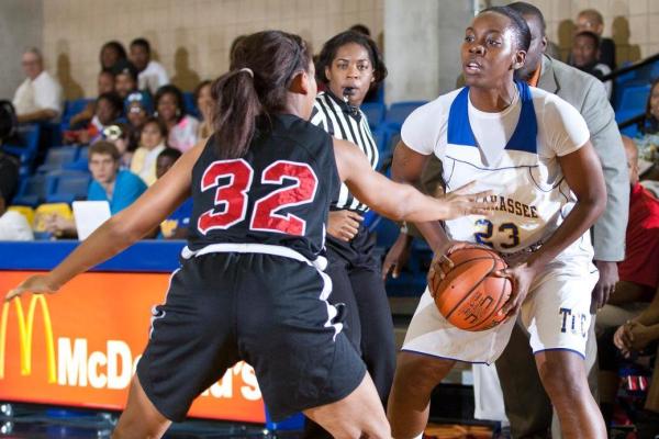 Jeraldine Campbell (23) is TCC's third women's basketball All-American