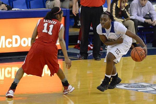 Jeraldine Campbell (R) led Tallahassee with 24 points against Northwest Florida State.