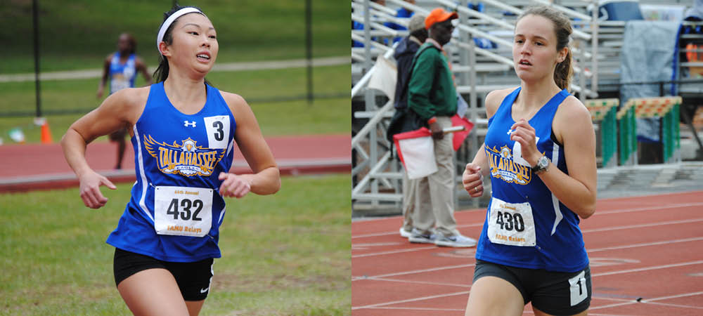 Mia Wiederkehr (L) and Genevieve Printiss punched their tickets to the NJCAA Championships on Saturday